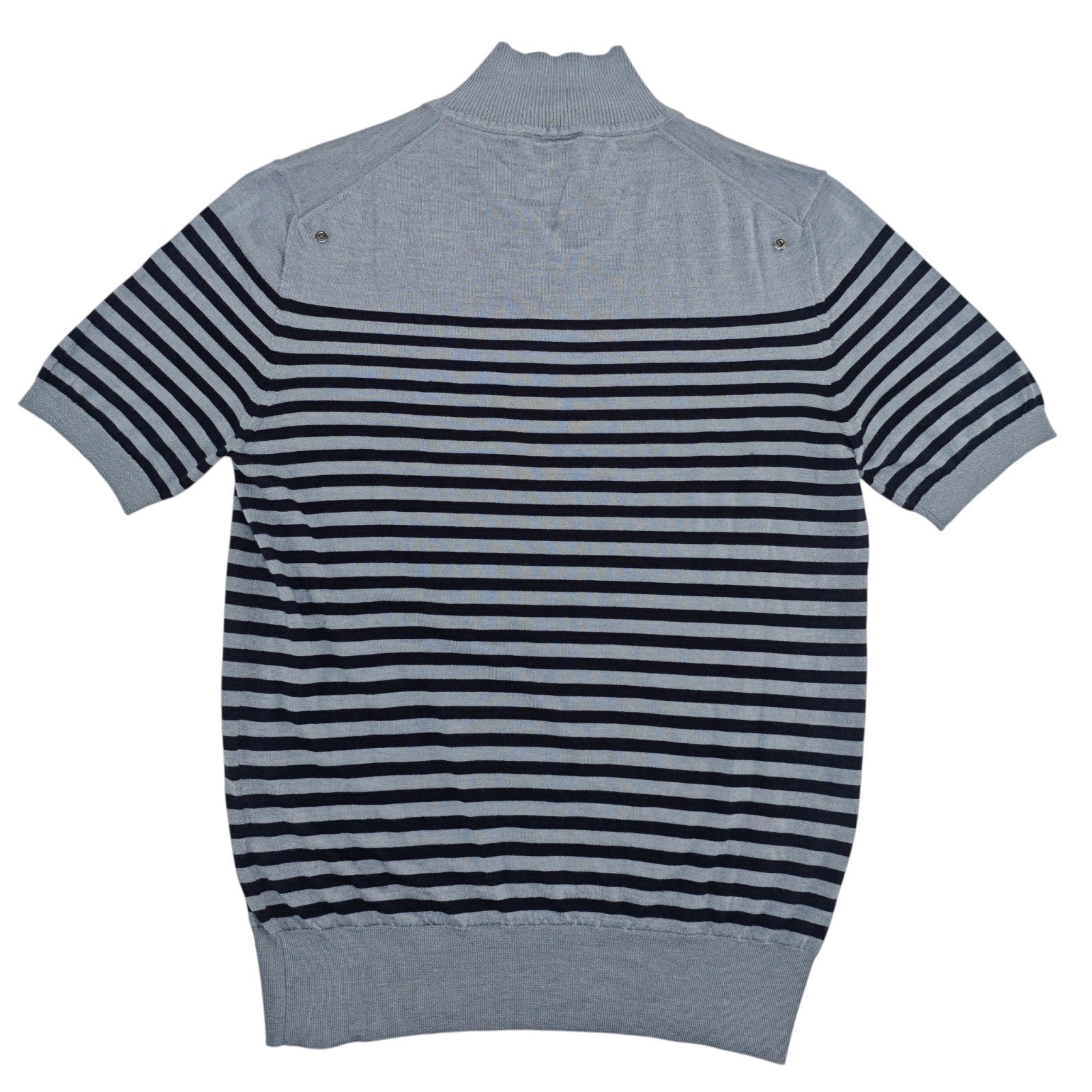 1750$ ISAIA NAPOLI Gray Polo Zip Sweater  Soft Cashmere - Silk Size M