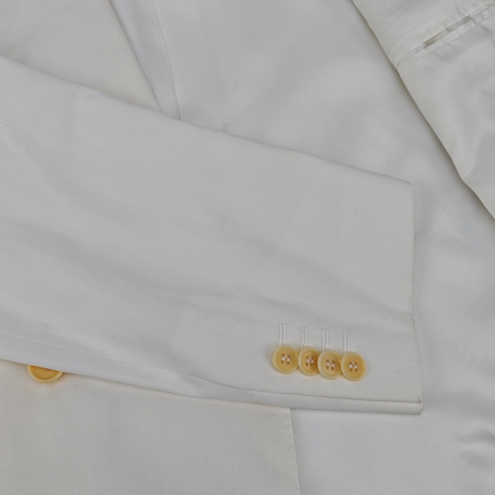1850$ RAFFAELE CARUSO White Cotton Double Breasted Suit 38 US / 48 IT