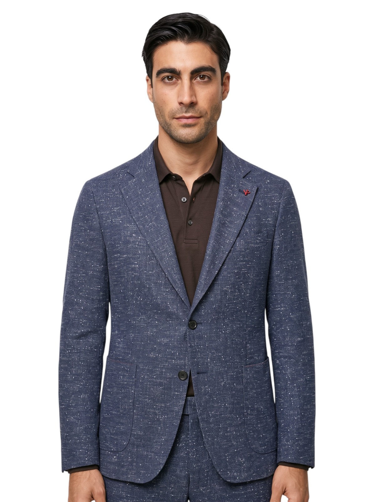 $6300 ISAIA NAPOLI "Capri" Blue Suit Bouclè Linen / Cotton 36 US / 46 EU 8R