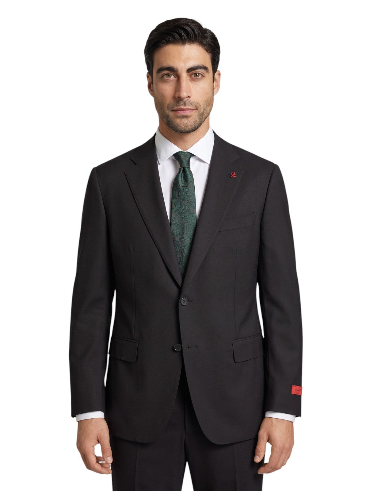 $7050 ISAIA "Gregorio" Black Hand-Sewn Suit Stretch Wool Comfort 50 US 60 EU 6R
