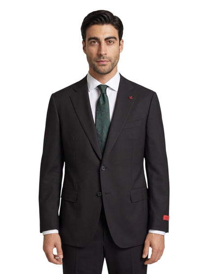 $7050 ISAIA "Gregorio" Black Hand-Sewn Suit Stretch Wool Comfort 50 US 60 EU 6R