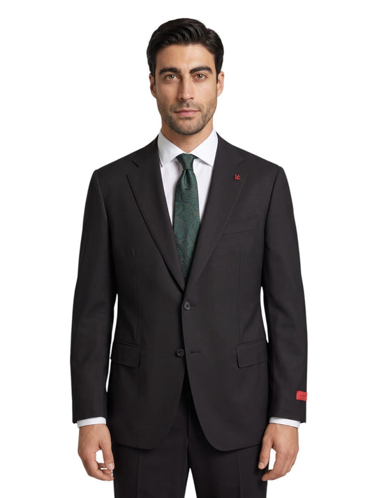 $7050 ISAIA "Gregorio" Black Hand-Sewn Suit Stretch Wool Comfort 50 US 60 EU 6R