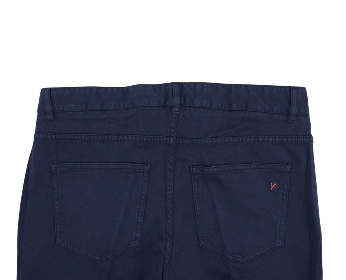 700$ ISAIA NAPOLI Blue Navy Chino Trouser Pant Cotton Cashmere 32 US / 48 EU