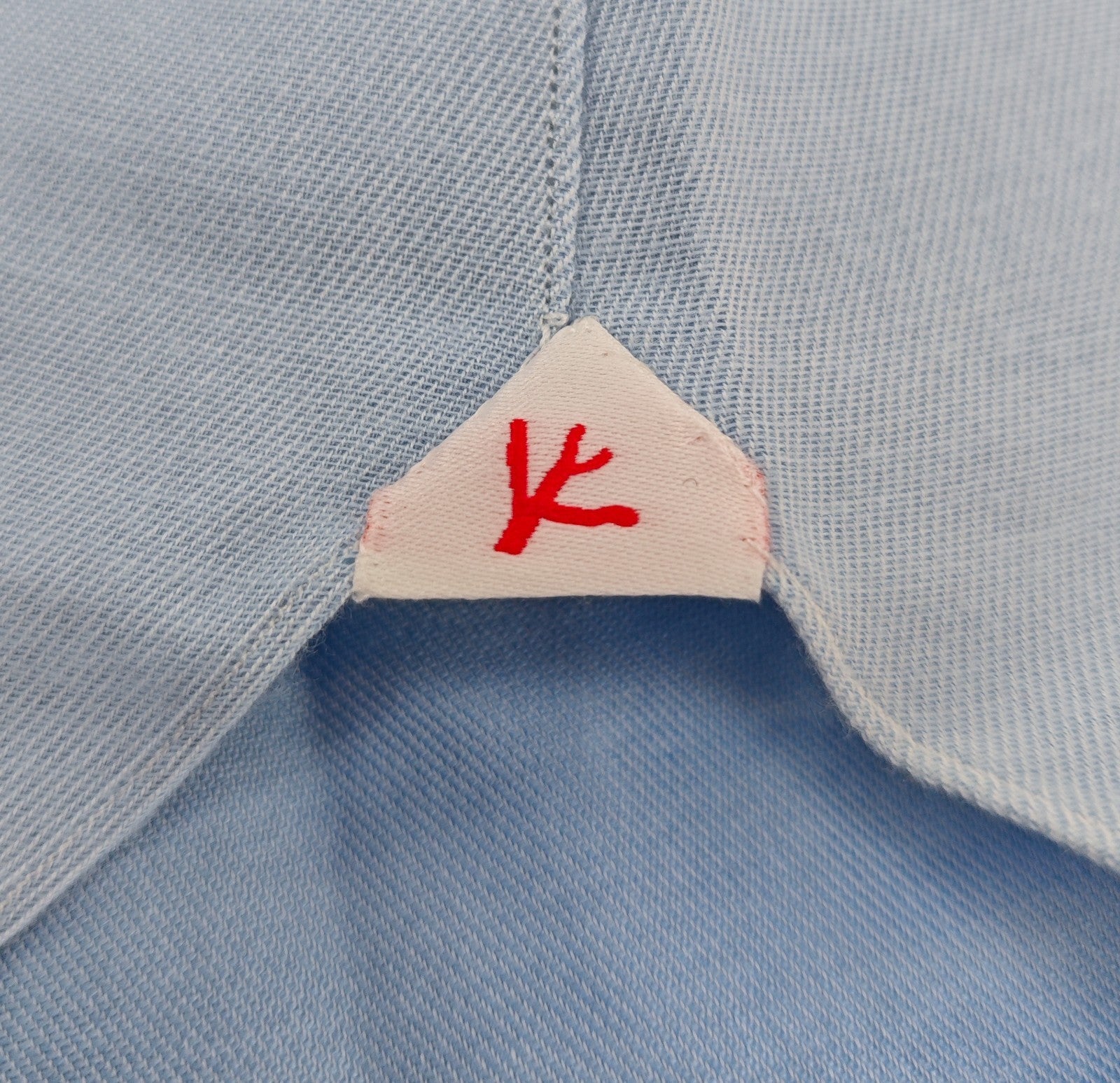 815$ ISAIA "Mix" Dress Shirt Light Blue Solid Flannel Cotton - Silk 15 - 38