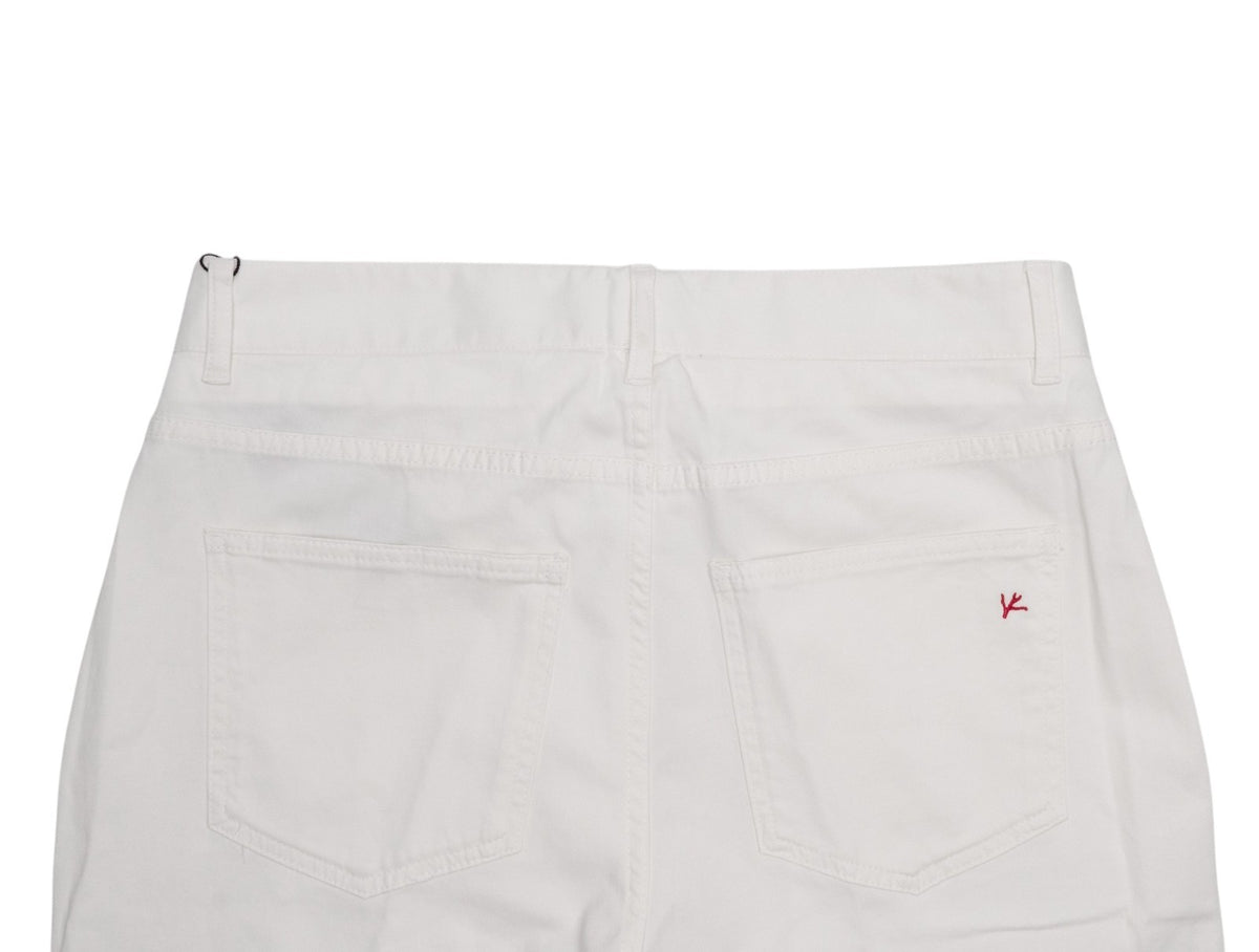 850$ ISAIA NAPOLI White 5 Pocket Chino Pant Cashmere Cotton Slim Fit