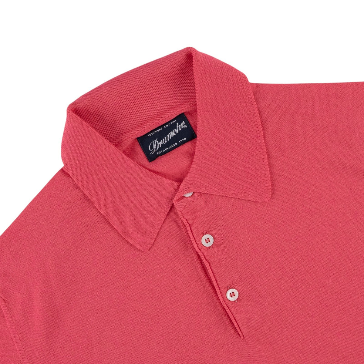 350$ DRUMOHR Polo Sweater Coral Pink Knit 100% Cotton 38 US / 48 US