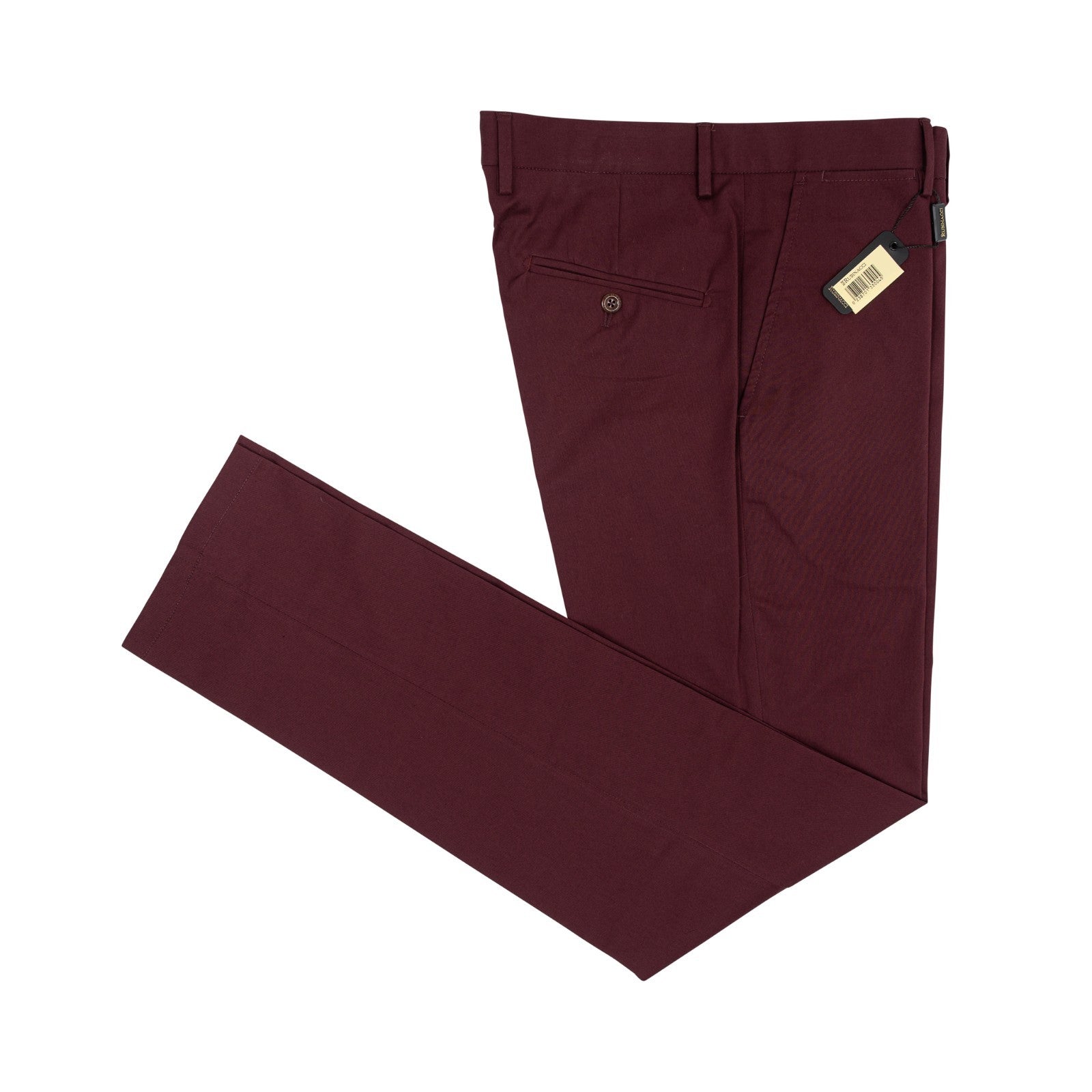 550$ RUBINACCI NAPOLI Burdundy Cotton Chino Trouser Pant Made in Napoli