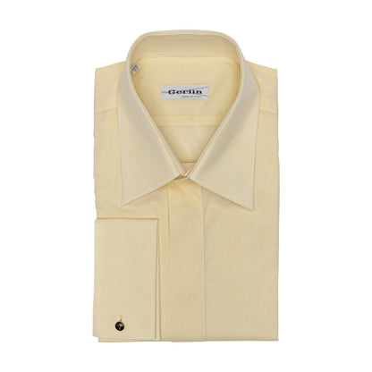 690$ ITALIAN LUXURY GERLIN Shirt Light Yellow Fine Cotton  1O ZILLI