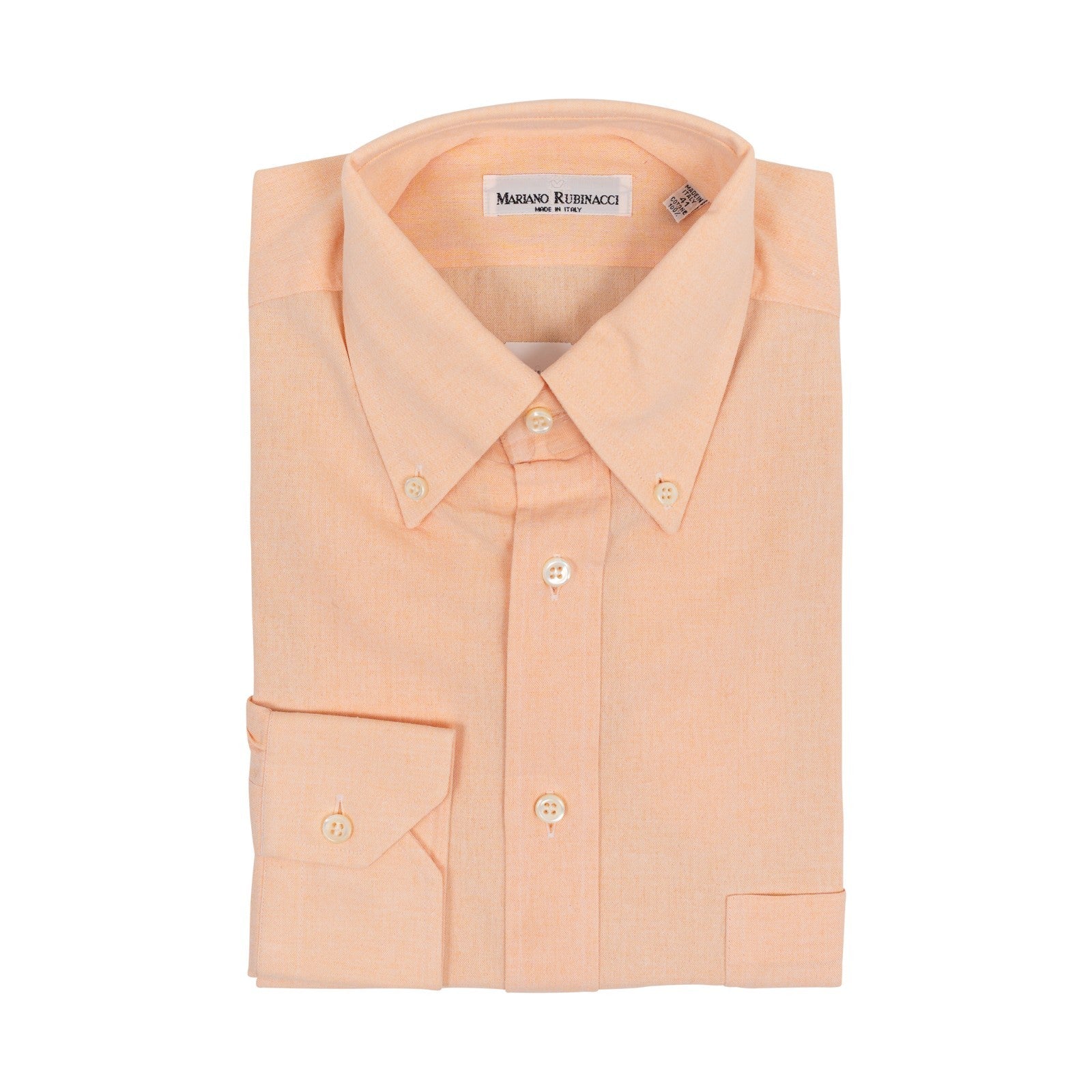 520$ RUBINACCI NAPOLI Light Peach Shirt Cotton Button Down Classic Fit  9Y