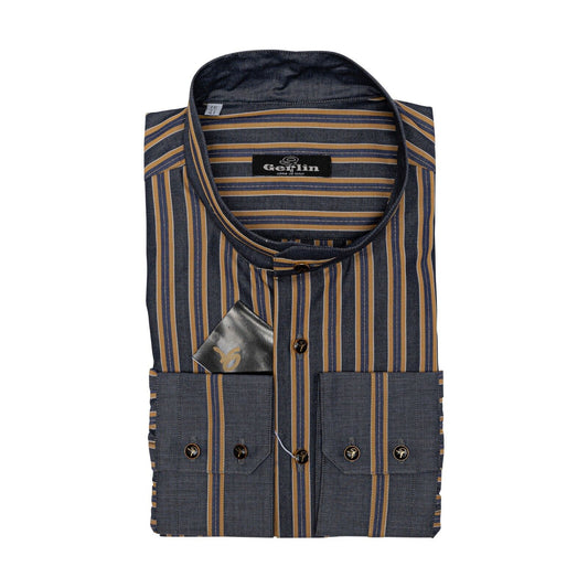 690$ LUXURY GERLIN Shirt Korean Gray LUREX Cotton 16 - 41 9V BIJAN