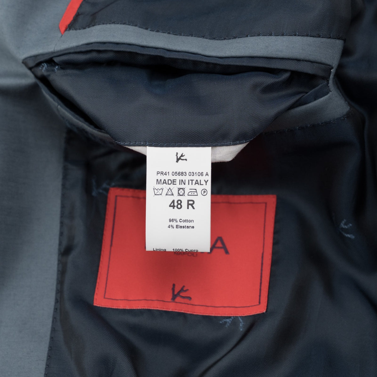 $3995 ISAIA NAPOLI Slate Blue Trench Coat Hand-Sewn Cotton 38 US / 48 EU