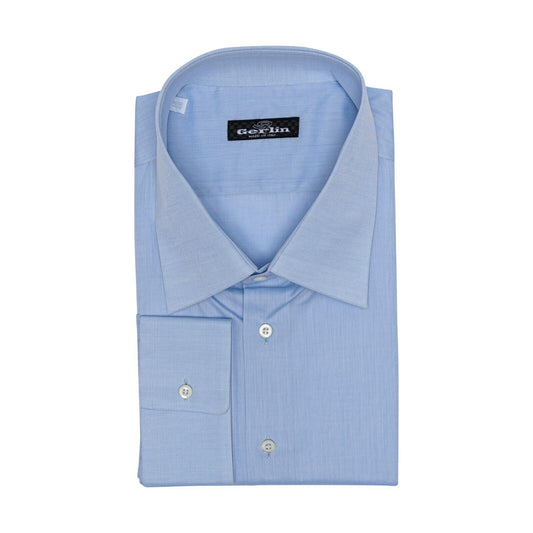 690$ LUXURY GERLIN Shirt Blue Solid T.MASON Cotton 18 - 46 1T BIJAN