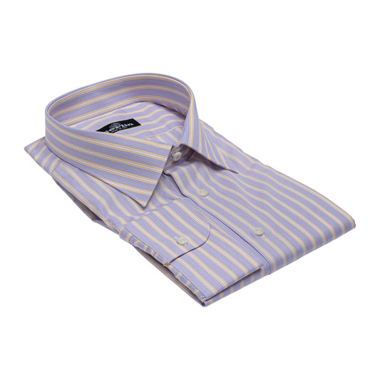 690$ ITALIAN LUXURY GERLIN Shirt Violet Striped Cotton 3AC ZILLI