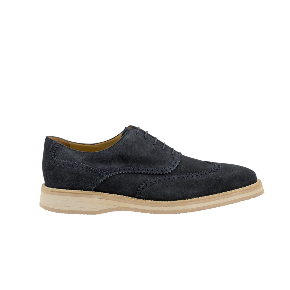960$ TESTONI "Bolgheri" Oxford Shoes Eco Suede Navy 8 UK  9 US  42 IT