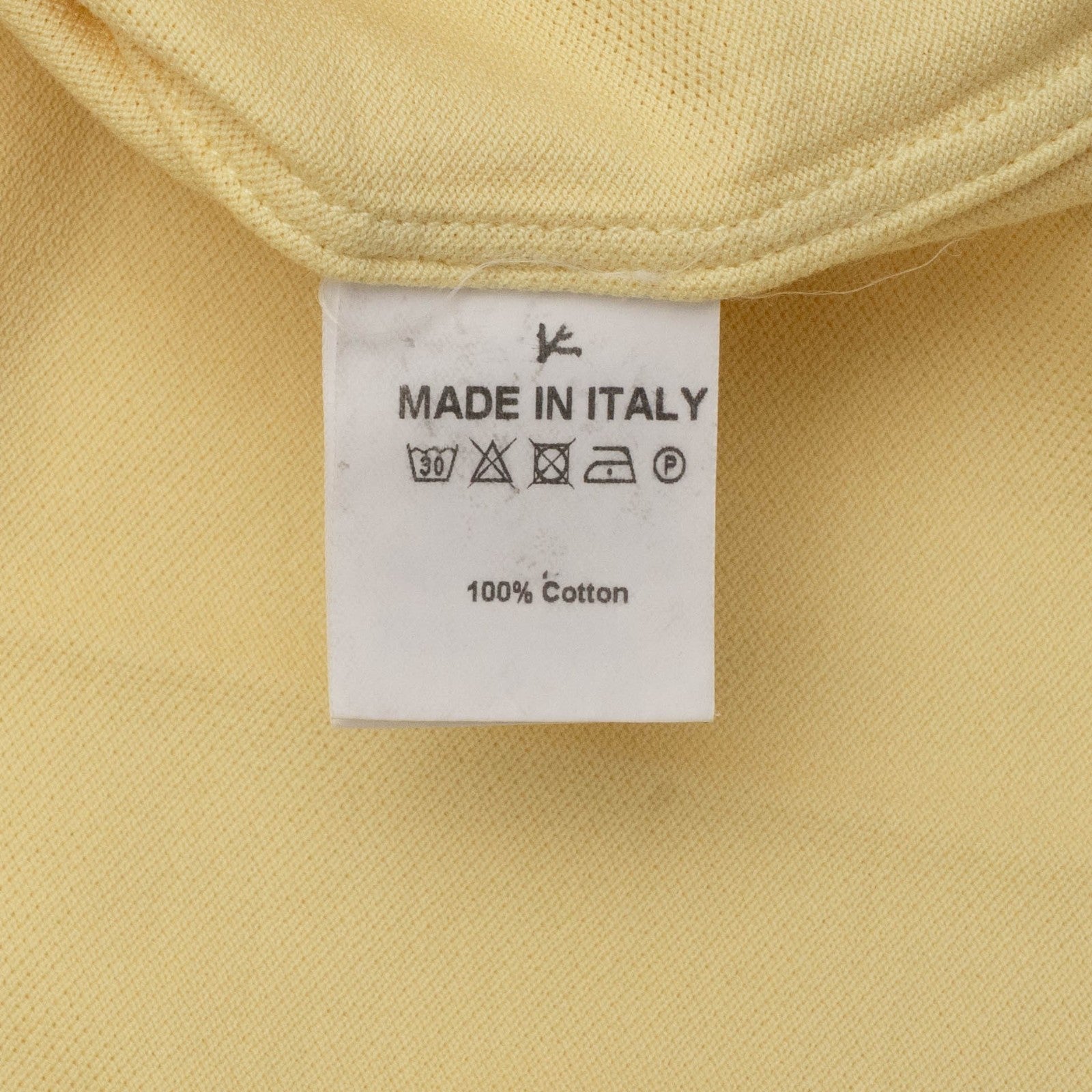 575$ ISAIA NAPOLI Garment Dyed Cotton Piquet Short Sleeve Polo Yellow