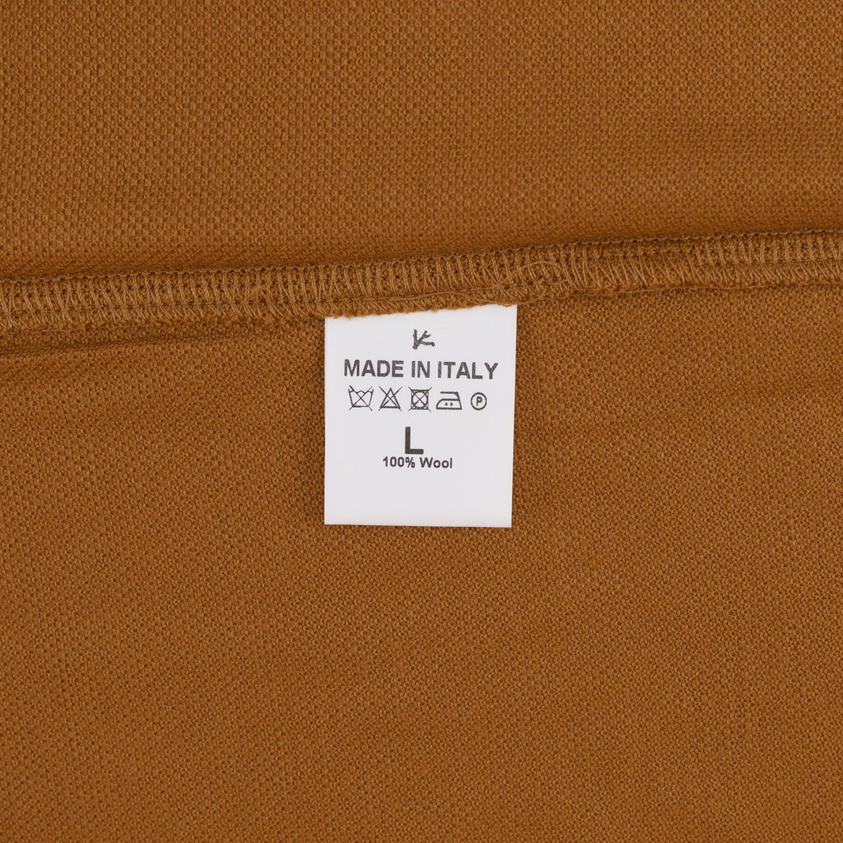1200$ ISAIA NAPOLI Rust Polo Handmade Long Sleeve Knit Wool Size L