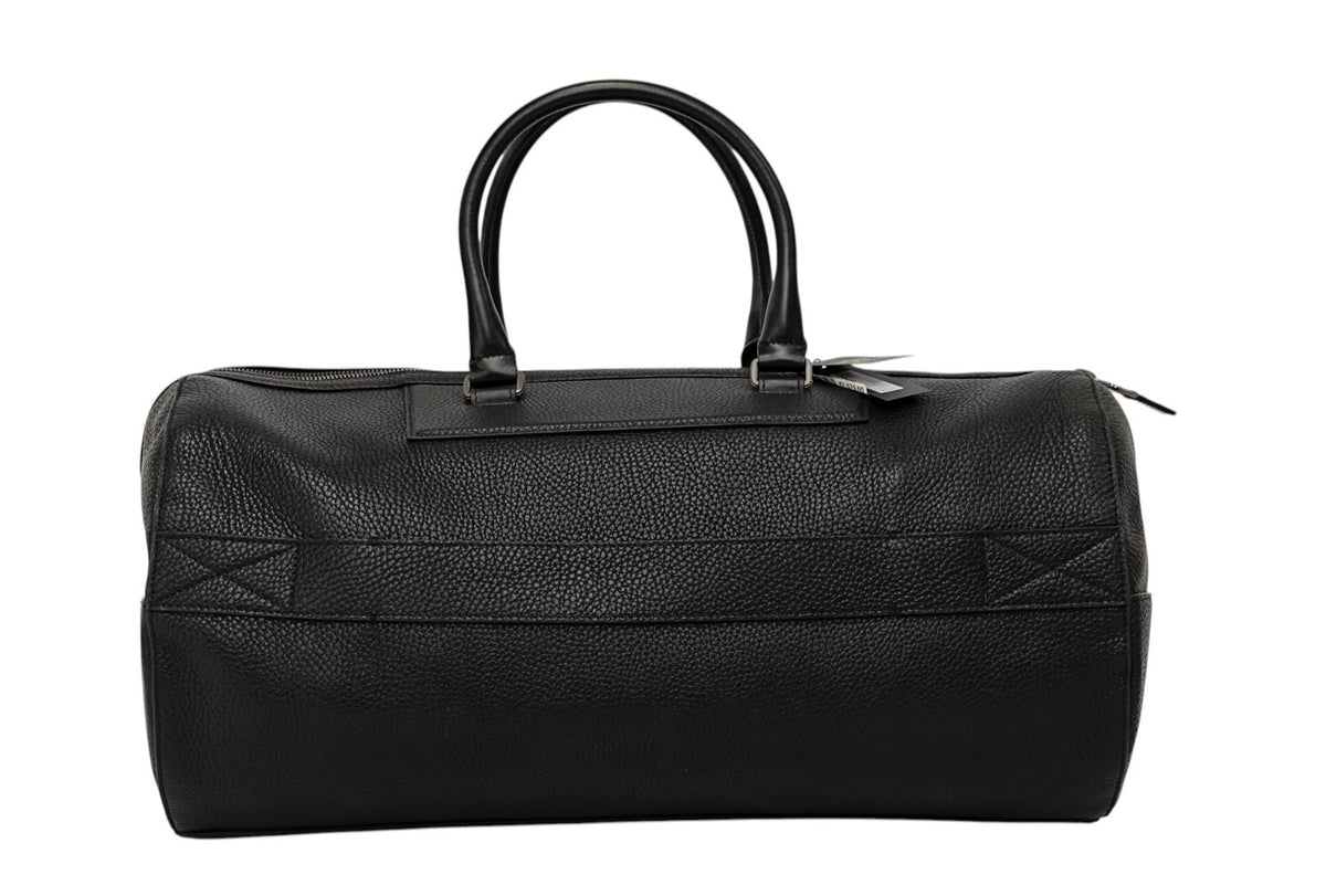 1950$ PINEIDER FIRENZE "Bottolato" Grain Calf Shoulder Travel Duffle Bag Black
