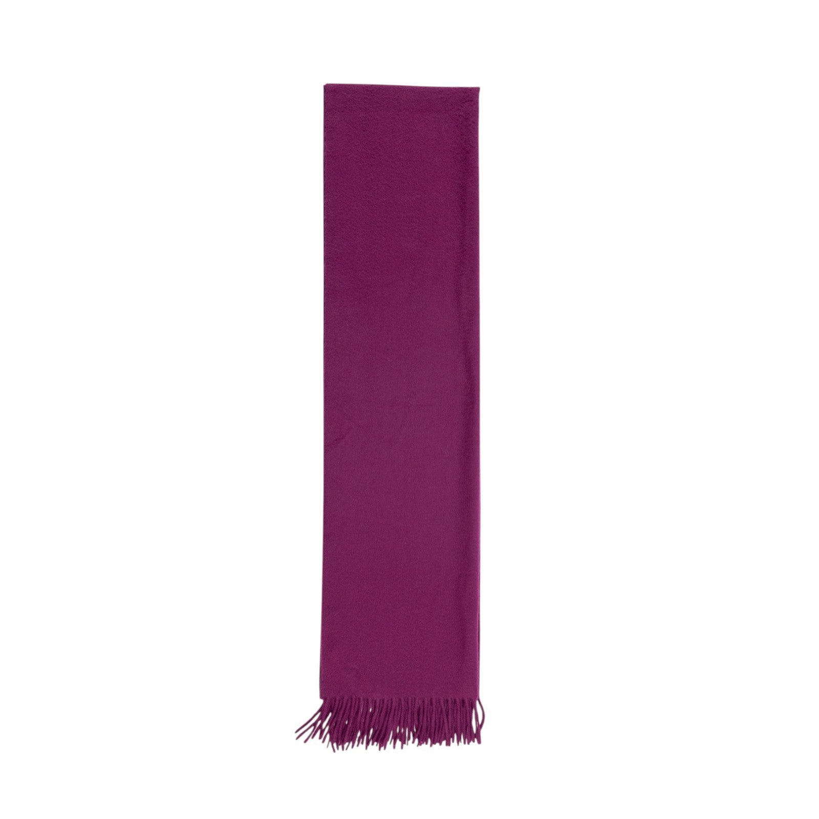 1500$ LORO PIANA Magenta Purple 100% Cashmere Fringed Scarf