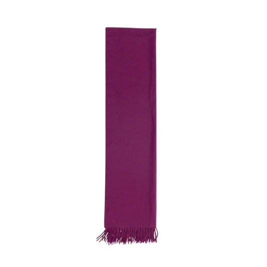 1500$ LORO PIANA Magenta Purple 100% Cashmere Fringed Scarf