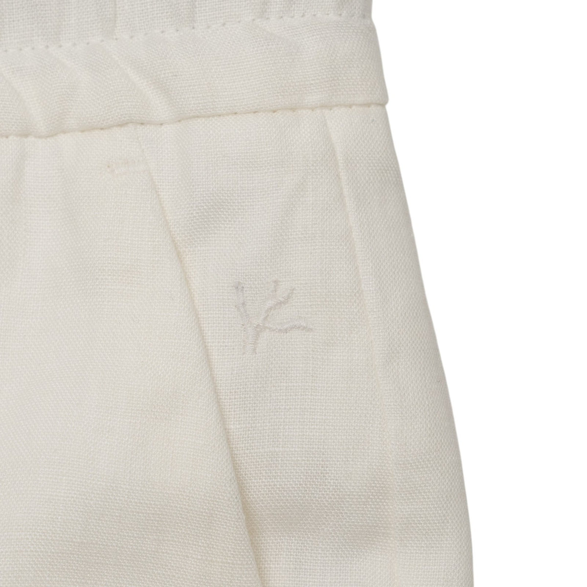1150$ ISAIA White Drawstring Pant 100% Linen Regular Fit 38 US / 54 IT