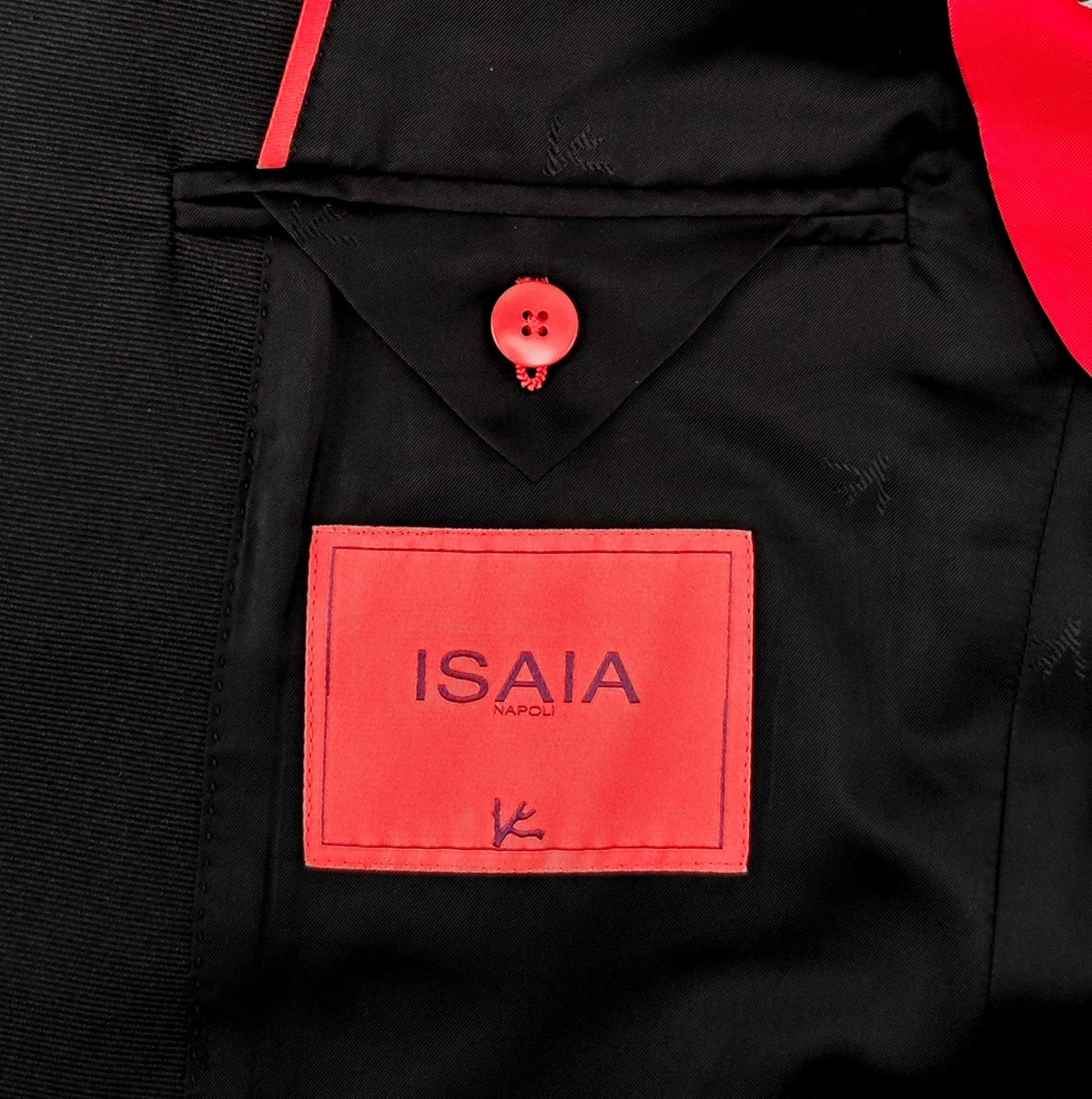 $5750 ISAIA "Sanita" Aquaspider Black Tuxedo Jacket Sport Coat 36 US / 46 EU 8R