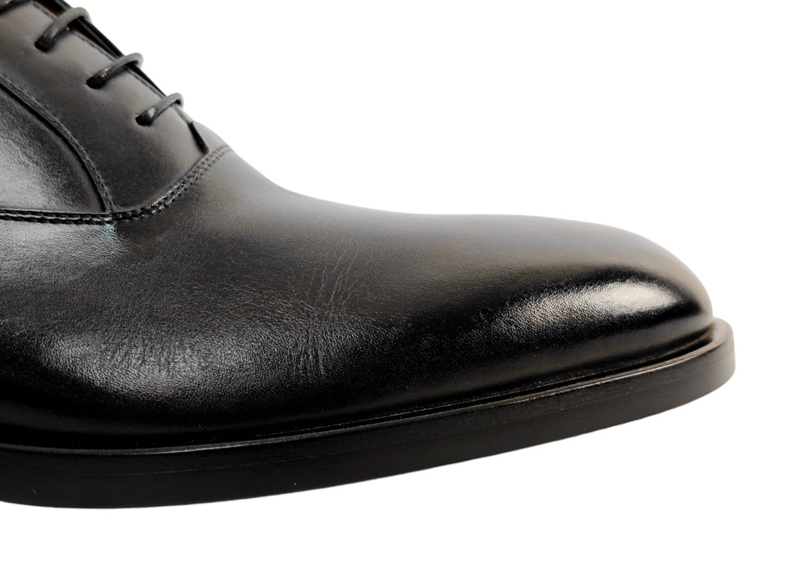 1200$ TESTONI Oxford Shoes Black Lux Calf 8 UK  /  9 US / 42 IT
