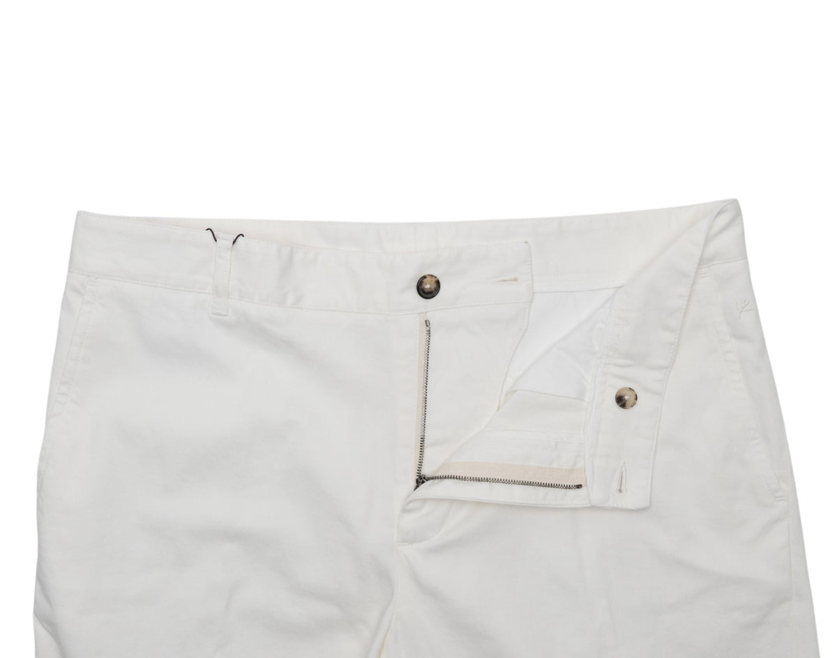 850$ ISAIA NAPOLI White Chino Pant Cashmere Cotton Regular Fit 36 US / 52 EU
