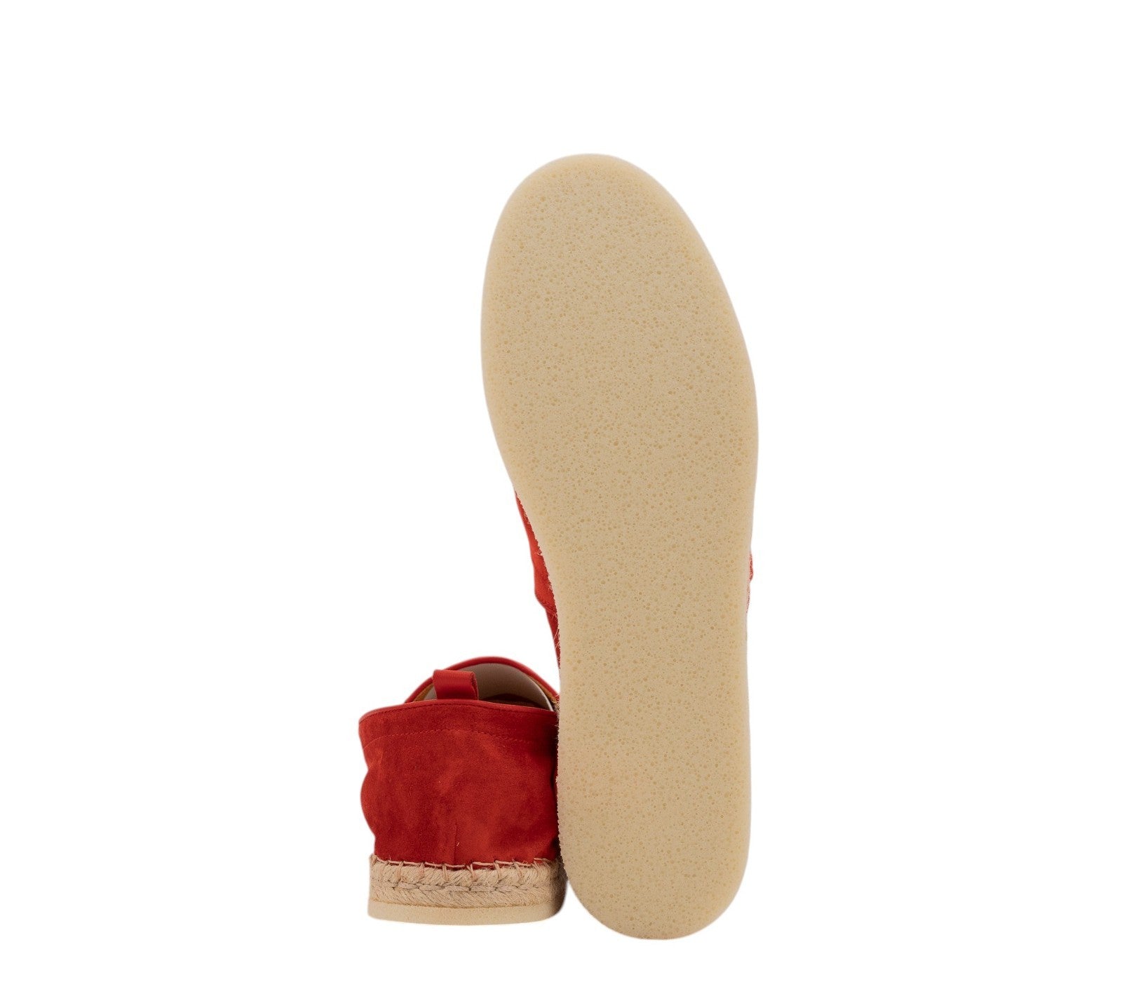 $750 TESTONI "Capri" Espadrillas Shoes Unlined Suede Cherry - Made in Italy