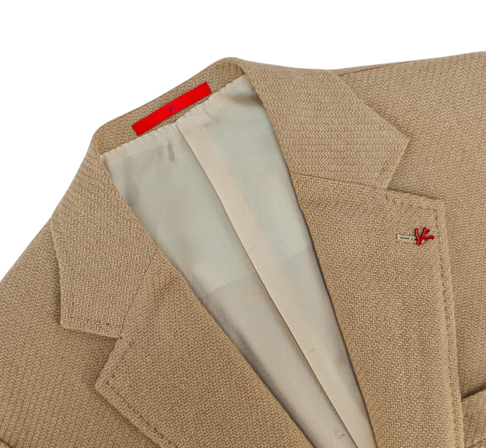 $5800 ISAIA NAPOLI "Domenico" Solid Beige Jacket Sport Coat Knit 100% Cashmere