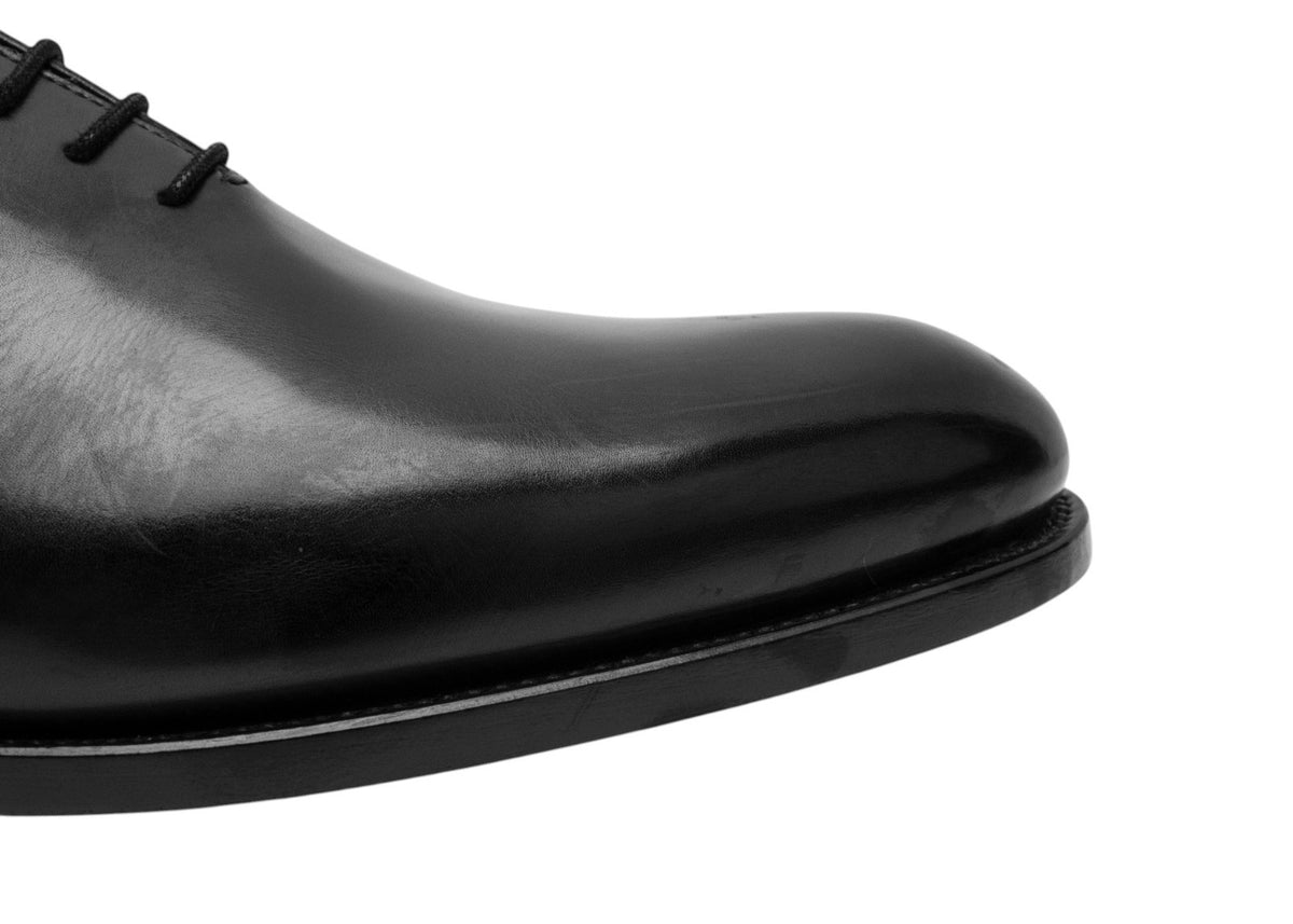$1350 ISAIA NAPOLI Oxford Shoes Handcrafted Goodyear Wholecut Black