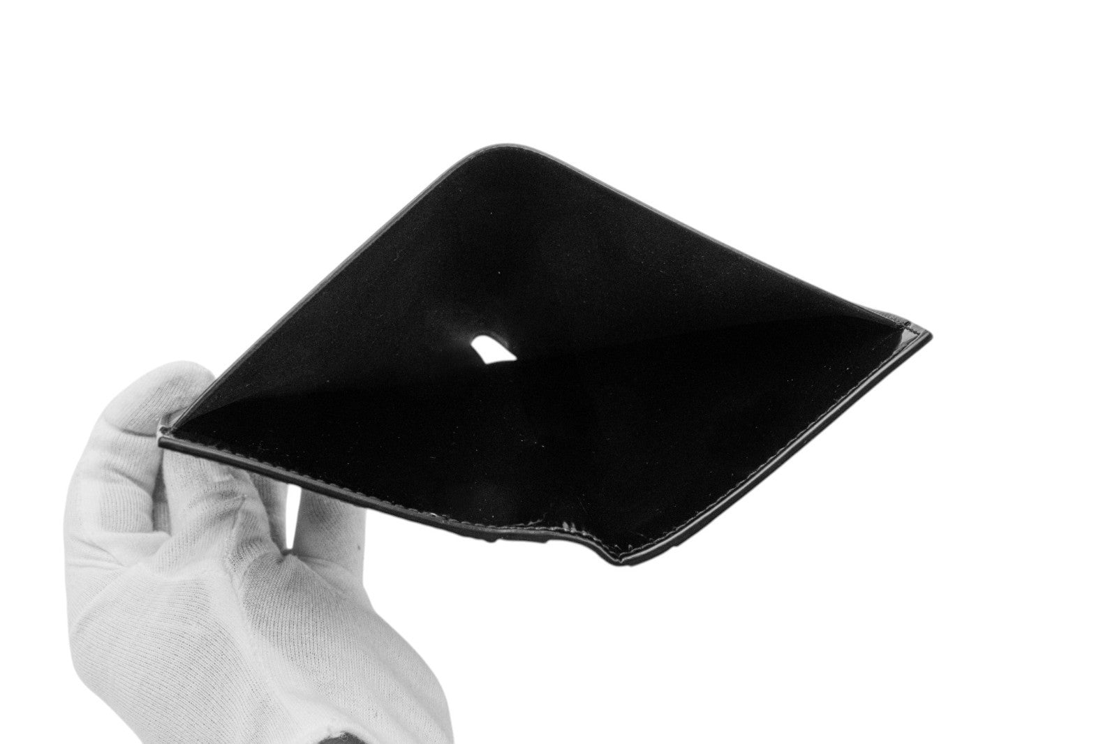 490$ GIORGIO ARMANI Black GA Monogram Leather Bifold Wallet Card Holder