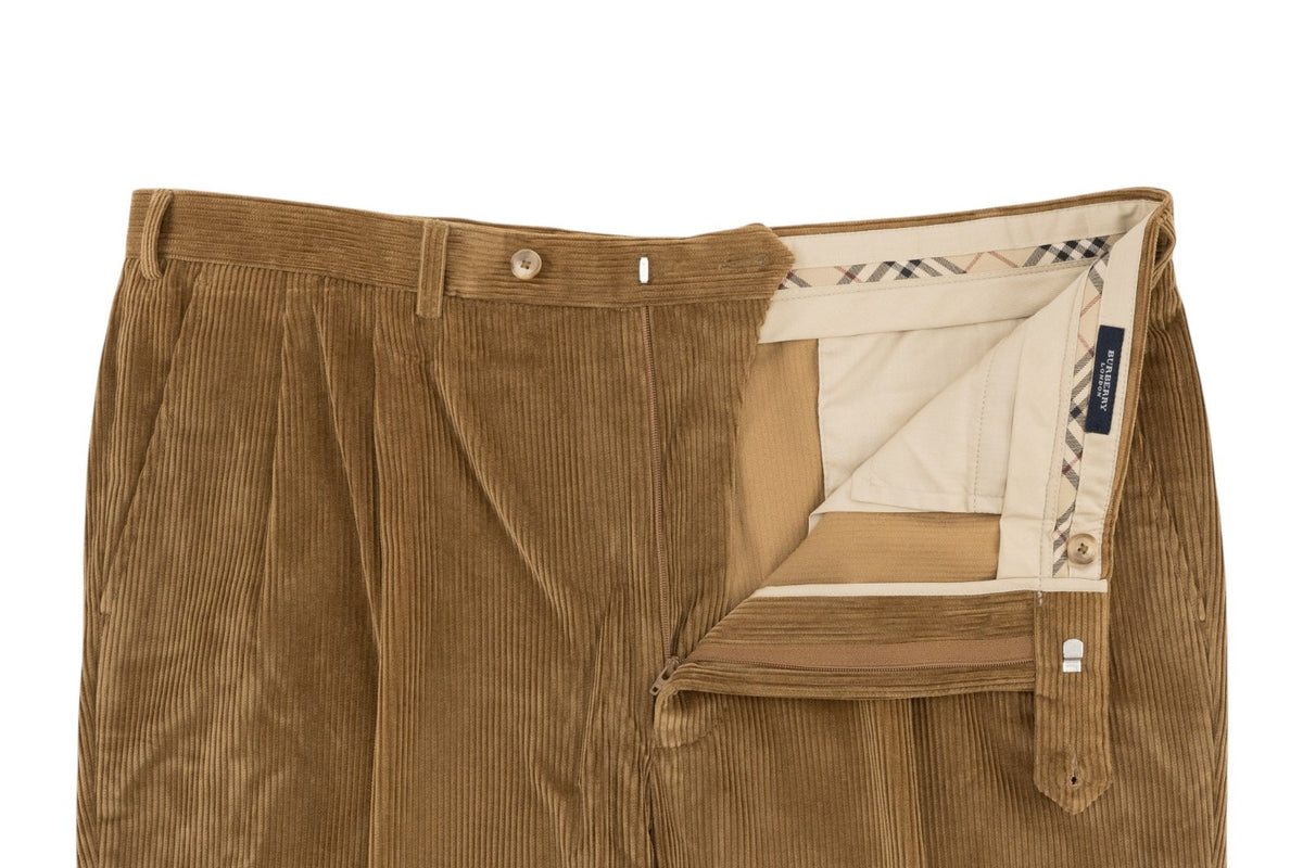 700$ BURBERRY Brown Corduroy Trousers Pant Cotton Relaxed Fit 42 US / 58 EU