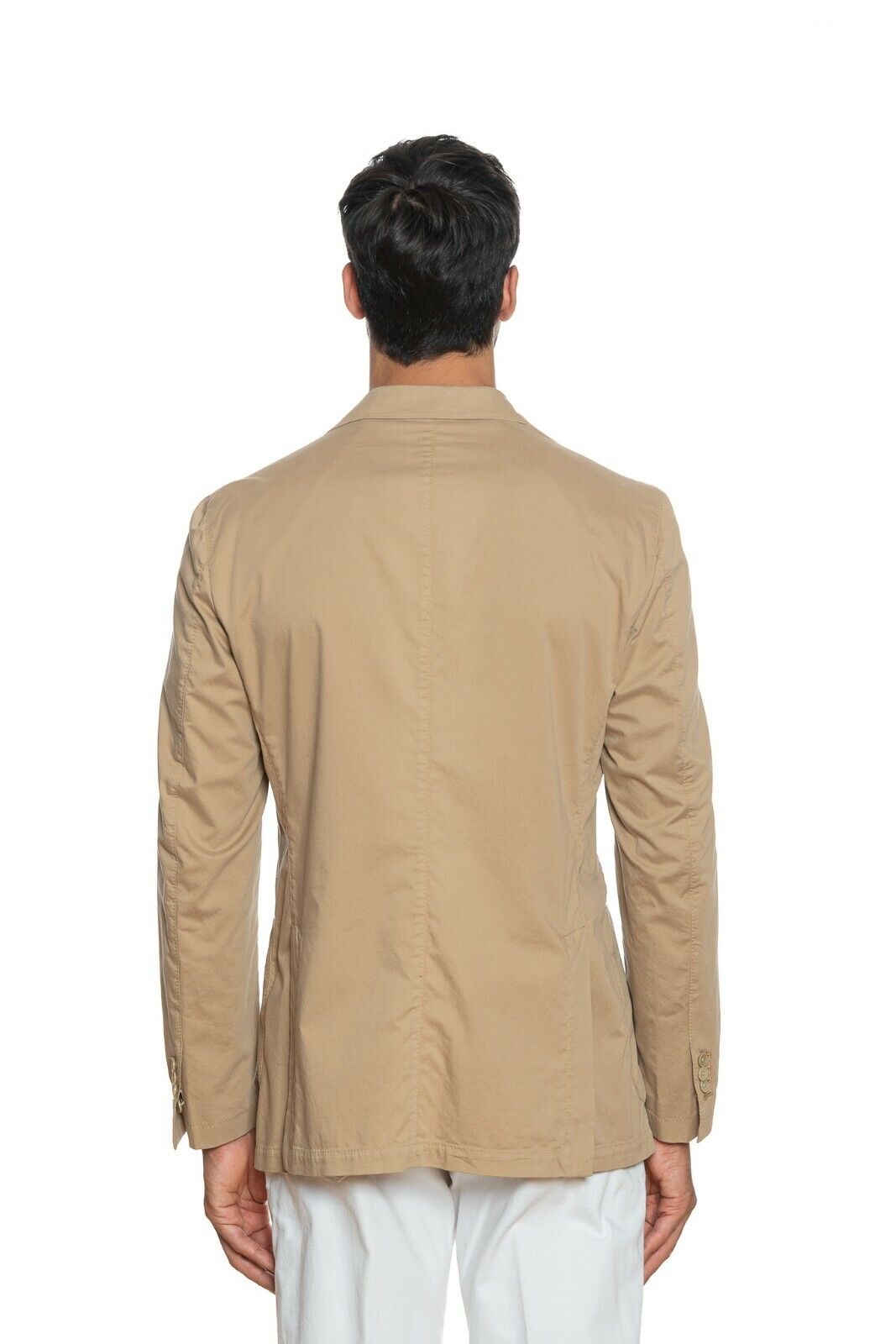 1100$ BELVEST Sartorial Jacket Beige Solid Pure Washed Cotton Drop 7 Slim Fit