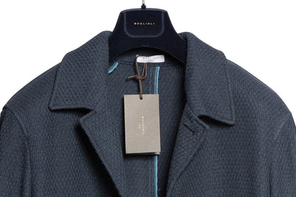 $1650 BOGLIOLI MILANO "DUSTER" Blue Coat Wool Knit 38 US / 48 EU