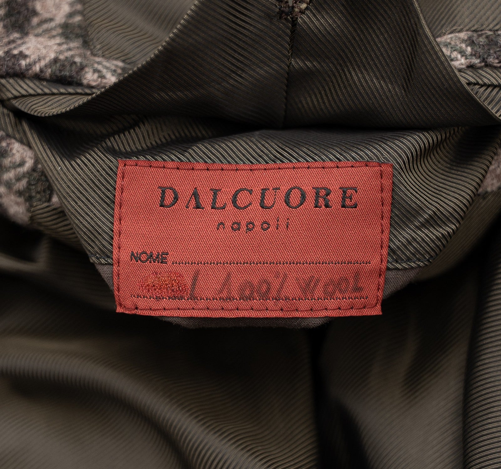 Sartoria DALCUORE NAPOLI Total Hand-Sewn Jacket Sport Coat Flannel Wool Mud