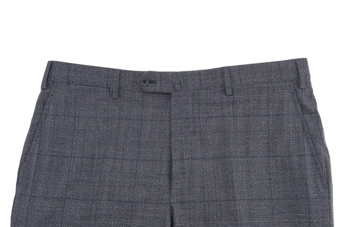$6600 ISAIA "Sanita" Blue Suit Wool Glen Plaid Comfort Project 44 US / 54 EU 7R