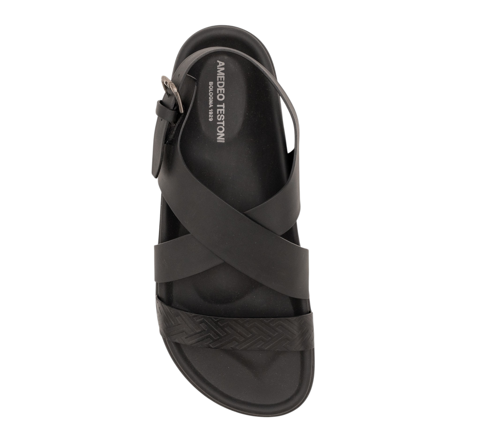 550$ TESTONI Filicudi Sandal Lux Calf Black + Dark Metal 8 UK - 9 US - 42 IT
