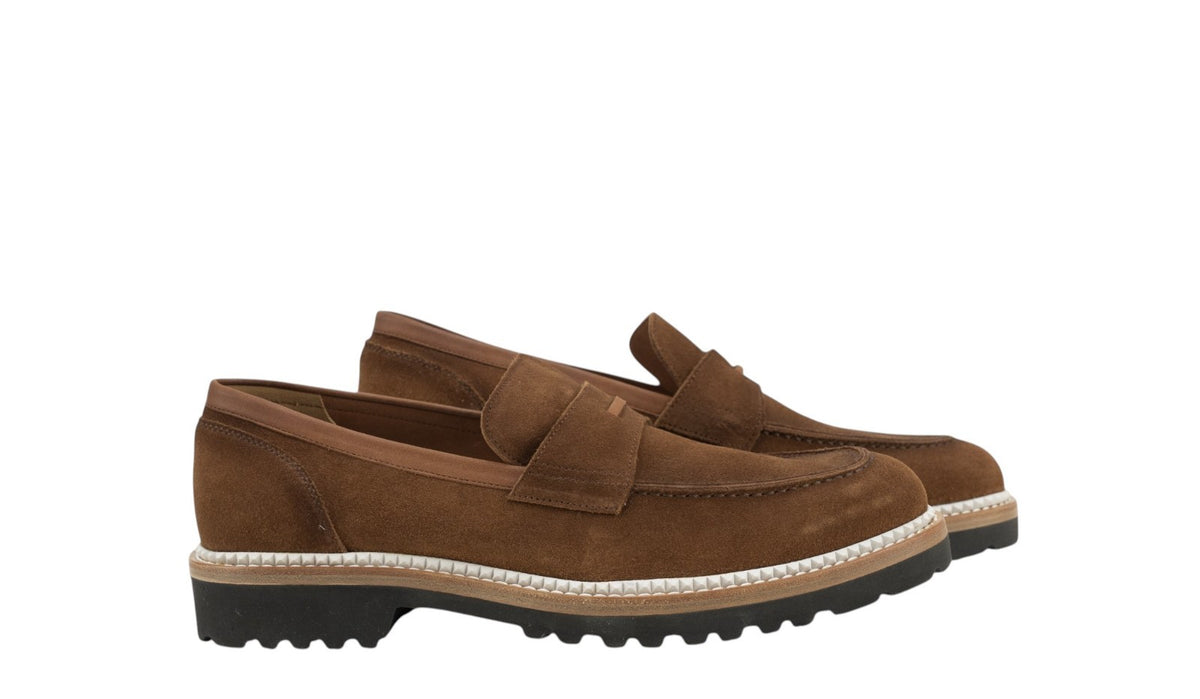 1350$ TESTONI Loafer Antique Sport Suede Caramel 8 UK / 9 US / 42 IT