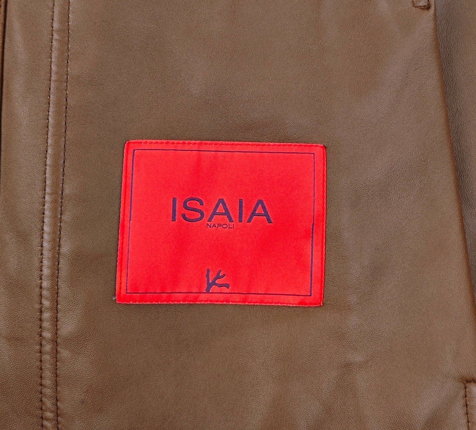 4200$ ISAIA NAPOLI Brown Overshirt Jacket Leather Suede Lambskin 40 US / 50 EU