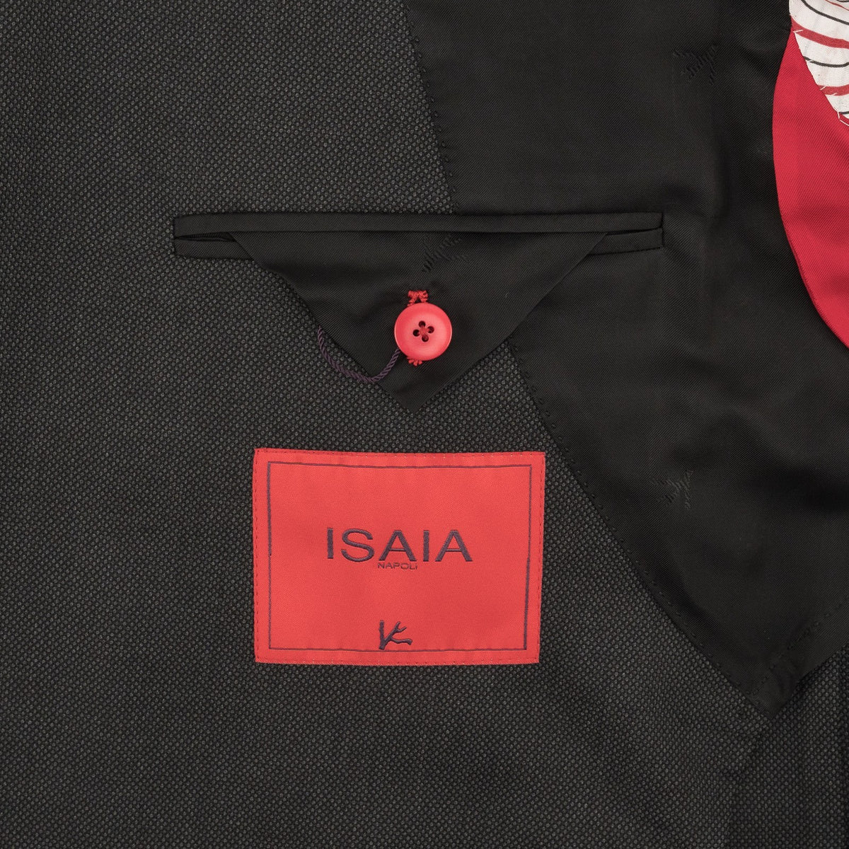 $6550 ISAIA NAPOLI "Capri" Charcoal Gray Suit Hand-Sewn Wool Micro Grisaglia