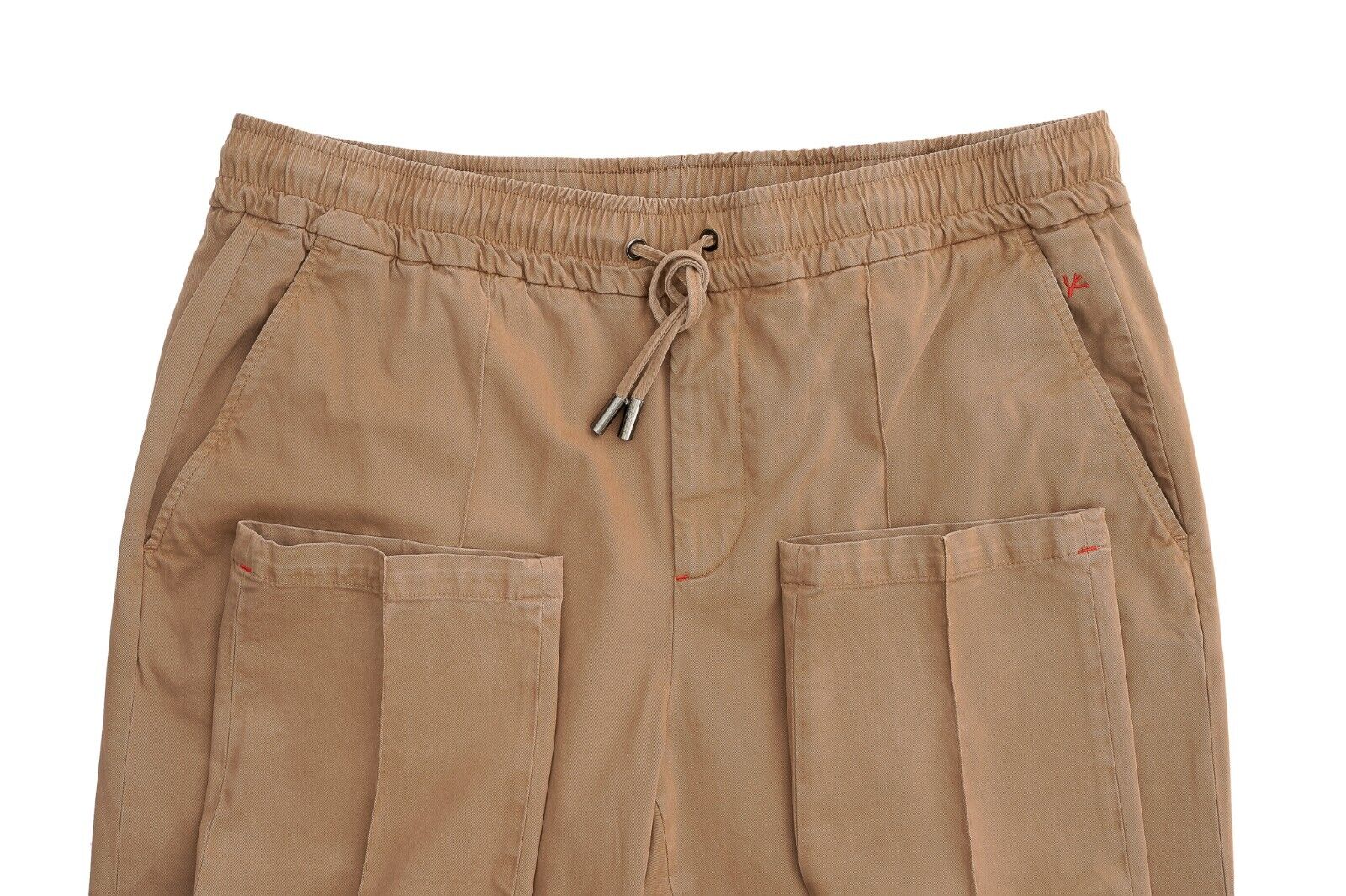 950$ ISAIA NAPOLI Tan Drawstring Trousers Pant Cotton Blend 28 US / 44 EU