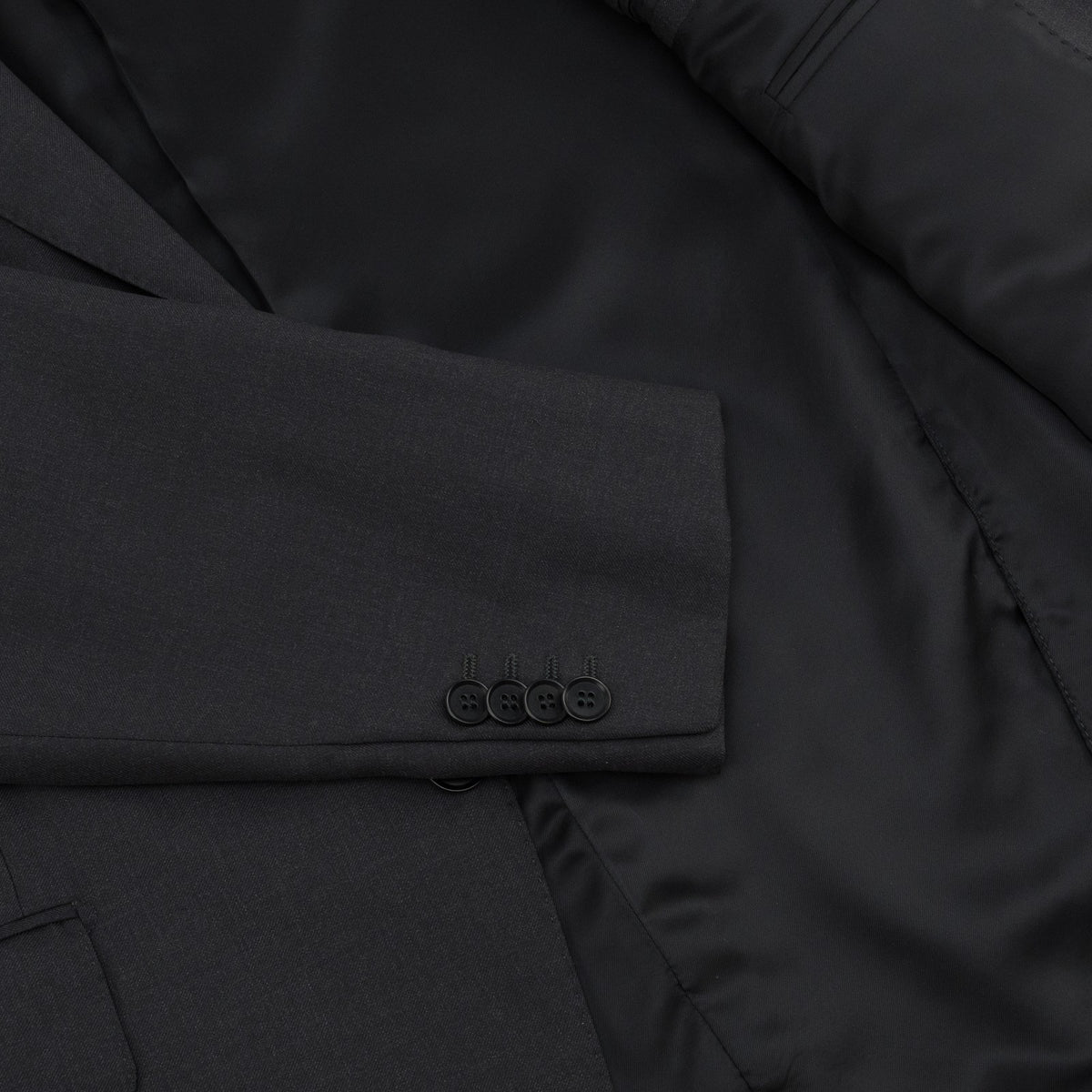 $6500 ISAIA NAPOLI Charcoal Gray Hand-Sewn Suit Wool 100's 44 US / 54 EU 7R