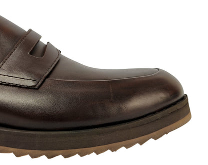 1250$ TESTONI "Pisa" Brown Loafer Shoes Calf Espresso 8 UK / 9 US / 42 IT
