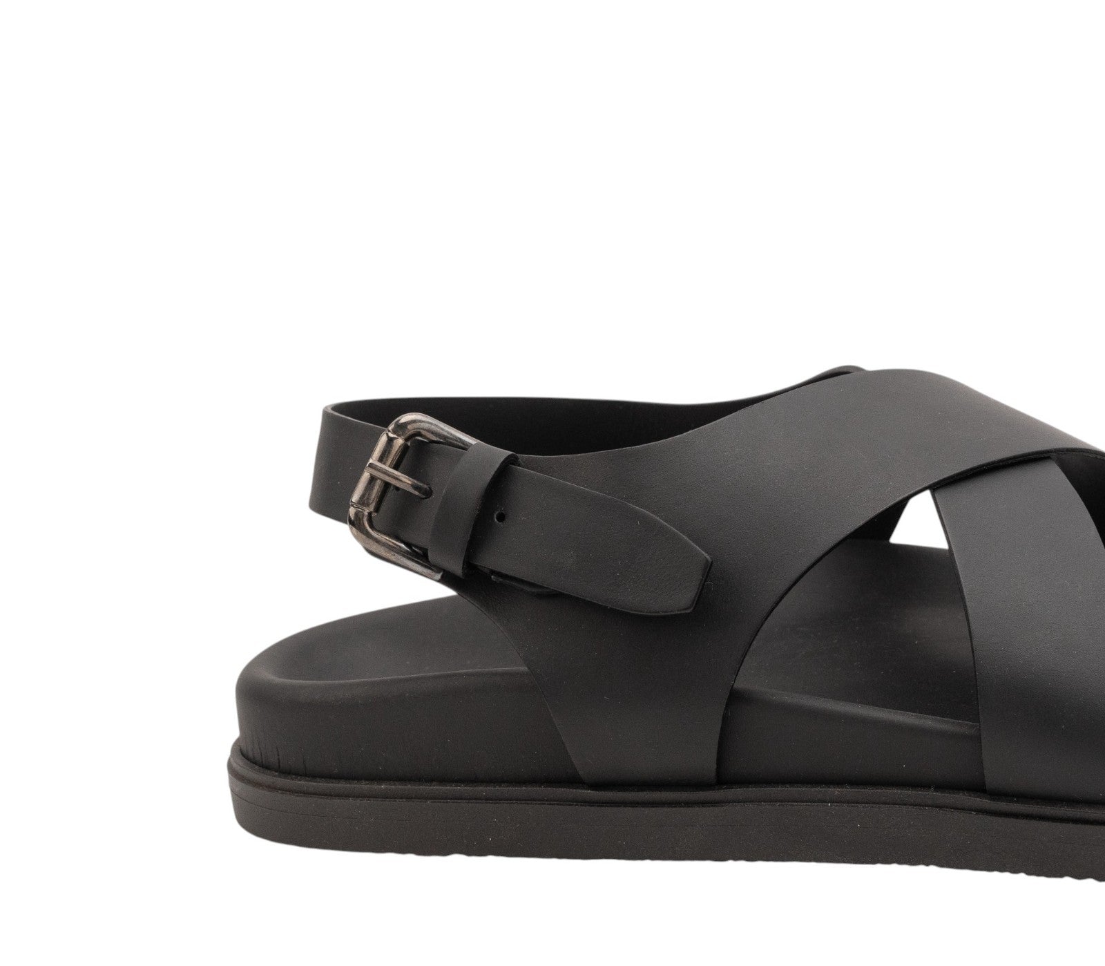 550$ TESTONI Filicudi Sandal Lux Calf Black + Dark Metal 8 UK - 9 US - 42 IT