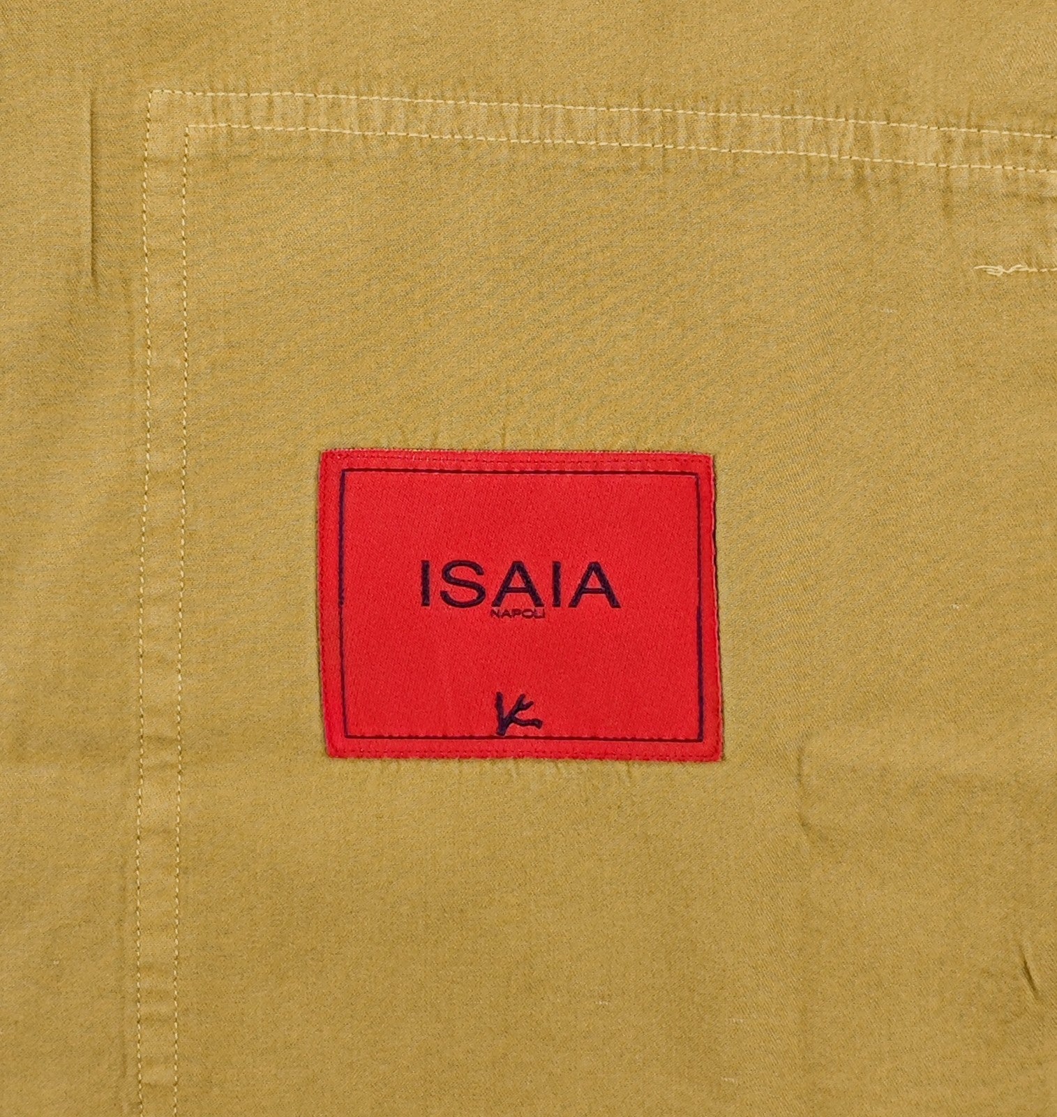 $1250 ISAIA NAPOLI Mustard Hand-Sewn Overshirt Jacket Cotton - Silk