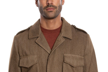 $2200 BOGLIOLI MILANO Brown Tweed Field Jacket Coat Wool Cashmere 40 US / 50 EU