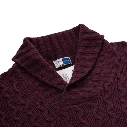 $1400 FEDELI CASHMERE Burgundy Cable-Knit Sweater 100% Cashmere 40 US / 50 EU