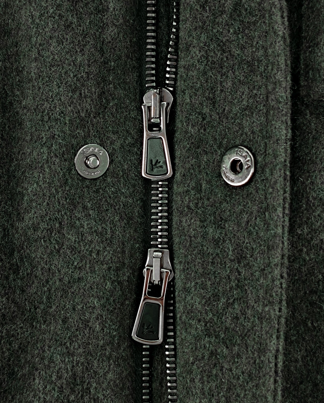6200$ ISAIA NAPOLI Green Coulisse Zip Field Jacket 100% Cashmere 38 US / 48 EU
