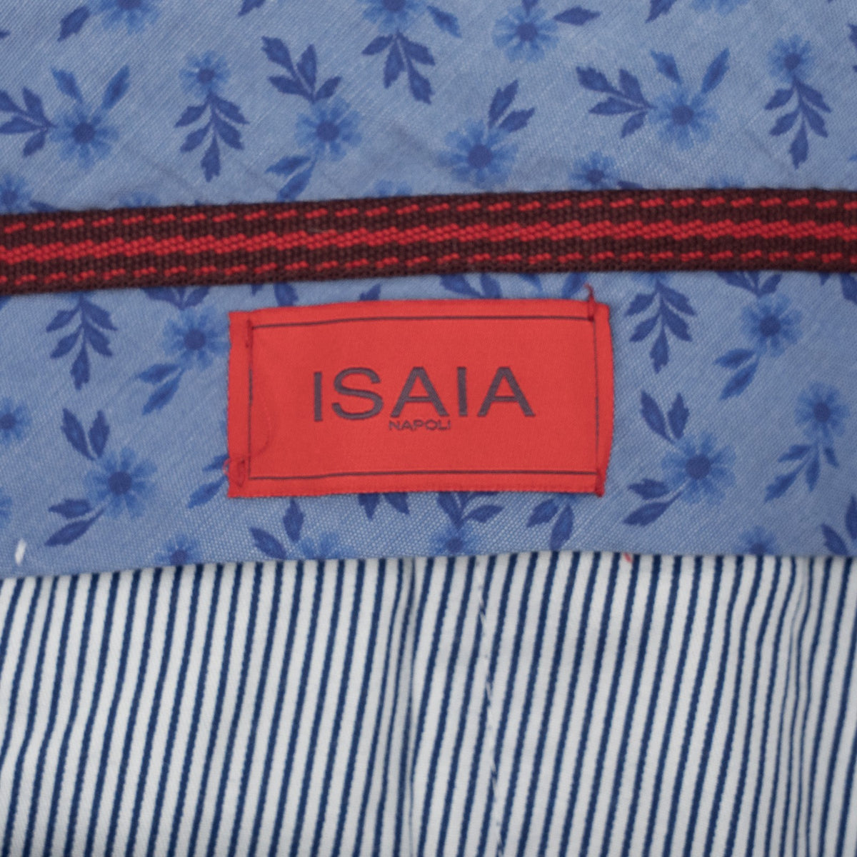 720$ ISAIA NAPOLI Cobalt Blue Chino Pant Mako Cotton Slim 34 US/50 EU