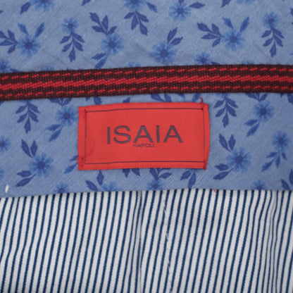 720$ ISAIA NAPOLI Cobalt Blue Chino Pant Mako Cotton Slim 34 US/50 EU